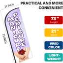 Manicure with Pedicure Feather Flag for Business Advertising 6 FT Swooper Flag for Storefronts Retailers Shops Food Trucks Events and Fairs (Flagpole Not Included)