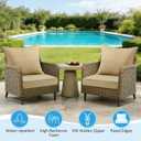 Outdoor Deep Seat & Back Cushion Set (2-Pack), 24 x 24 Inch Water Repellent and Fade Resistant Patio Furniture with Removable Cover for Outside Sofa Couch, Yellow Weave Pattern