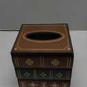 Crafted Classical Retro Wooden Antique Book Tissue Box Cover Square Tissue Holder Dispenser Paper Cover Case Napkin Holder Home Decor for Bathroom Living Room Office car Kitchen (Brown)