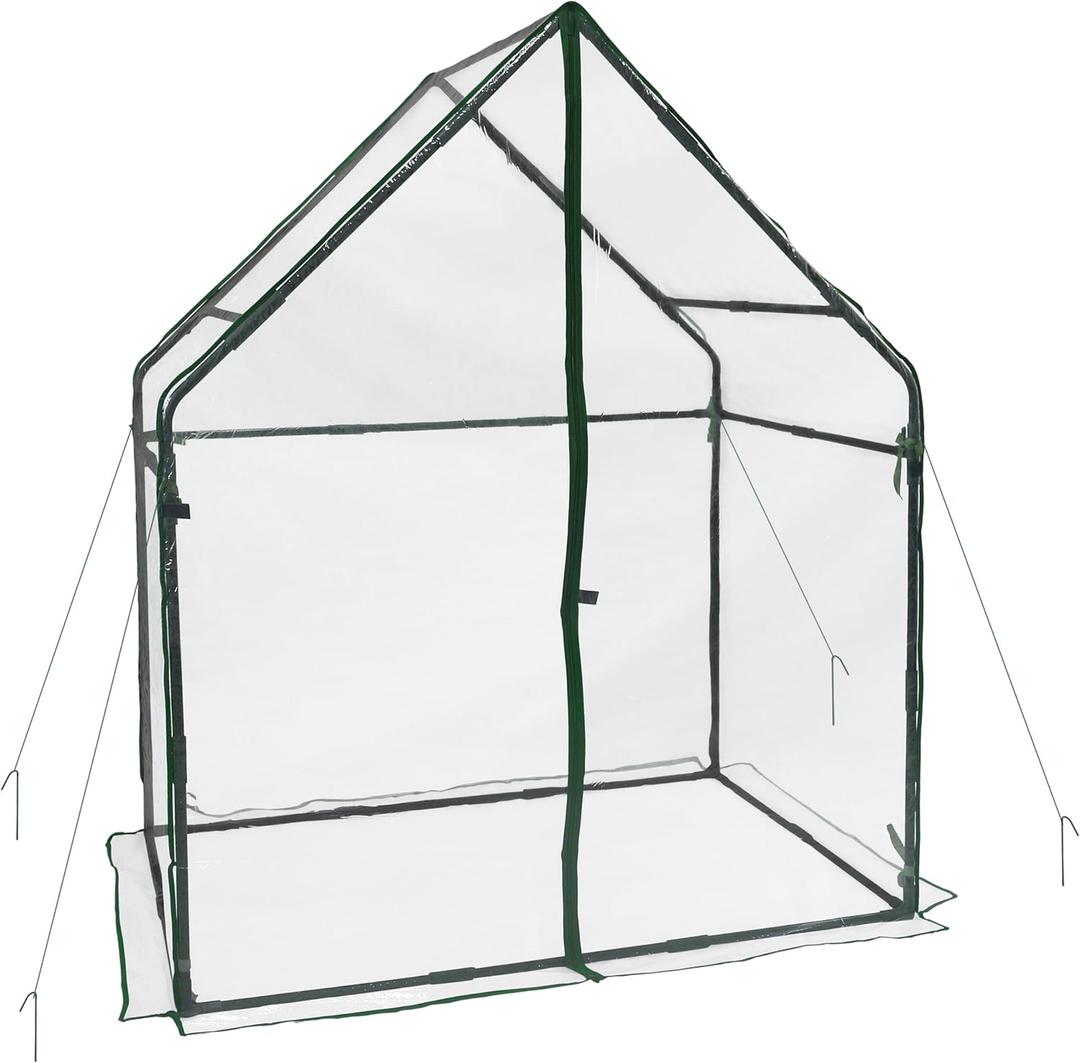 Gardzen Small Walkin Greenhouse, Heavy Duty Portable Green House for Outside with Sturdy Frame & Clear Cover, Protects Plants from Cold, Rain, 36.2"(L) x53.3(W) x66.1(H)