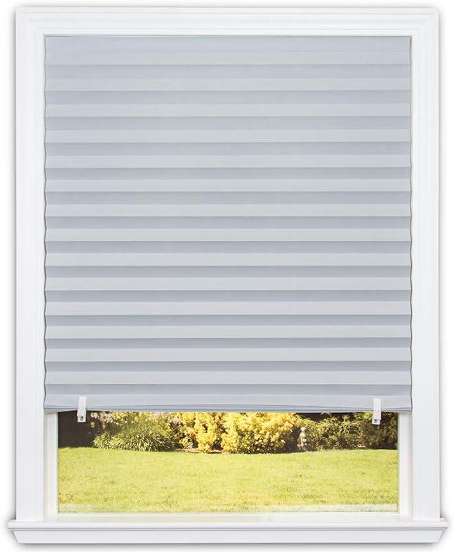 Redi Shade No Tools Original Room Darkening Pleated Paper Shade Gray, 48" W x 72" L, 6 Pack