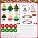 Tegeme 72 Pcs Christmas Gift Set 12 Crochet Christmas Tree Doll with Positive Card 24 Beaded Bracelets 12 Scrunchies with Bags Inspiring Emotional Gift for Women Teacher Employee Coworker Xmas Present