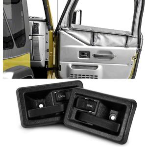 BASIKER 2 PCS Interior Door Handles, Left & Right Side for 1987-1996 Jeep Wrangler YJ & 1997-2006 Jeep TJ, Accessories OEM 55176477AB 55176476AB