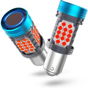 CANBUS 1157 LED Bulb Red with Built-in Resistor for Brake Light 2357 LED Tail Bulbs Error Free,2057 7528 BAY15D LED Bulb Replacement for Rear Turn Signal Lights Anit Hyper Flash (2pcs)