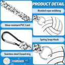 6PCs Ball Braided Lanyard Keychain, Ball Keychain with Hook and DIY Card,Backpack Charms Team Gifts for Sport Fan