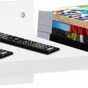 NIUBEST Floating Projector Wall Mount TV Shelf,Wooden Wall Mounted Under TV Floating Shelf for Projector, PS5, DVD Player,Game Console, Cable Box,1TierWhite