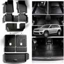 Floor Mats for 2021-2025 2026 Jeep Grand Cherokee L 7 Seats (2nd Row Bench Seats) & Cargo Mat & Backrest Mat,TPE All Weather Protection Car Full Set Mats Covering The Backrest Accessories
