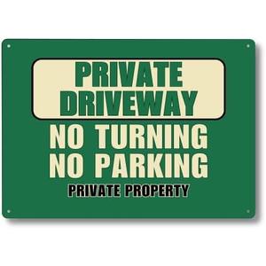 A4 Private Driveway Sign - No Turning, No Parking, Private Property Sign - Aluminium Composite Sign with Pre-Drilled Holes for Easy Mounting