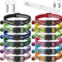 12 Pack Reflective-Breakaway Cat Collars with Bells,Safety Buckle Kitten Collar, with Name Tag, Adjustable,Ideal for Girl Cats Male Cats,Pet Supplies,Stuff,Accessories(12 Colors & 2 ID Tags)