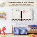 Toddler Boy Room Wall Decor,Name Sign Banner for Personalized Baby Boy Christmas Gifts,Little Racer Canvas Banner for Nursery Toddler Little Boy Bedroom Playroom,Initial I Gift,20x30 in