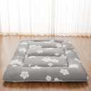 Zelladorra Japanese Floor Mattress Full, Futon Mattress with Storage Bag and Washable Cover, Roll Up Tatami Mat Suitable for Guest Room, Grey Cotton