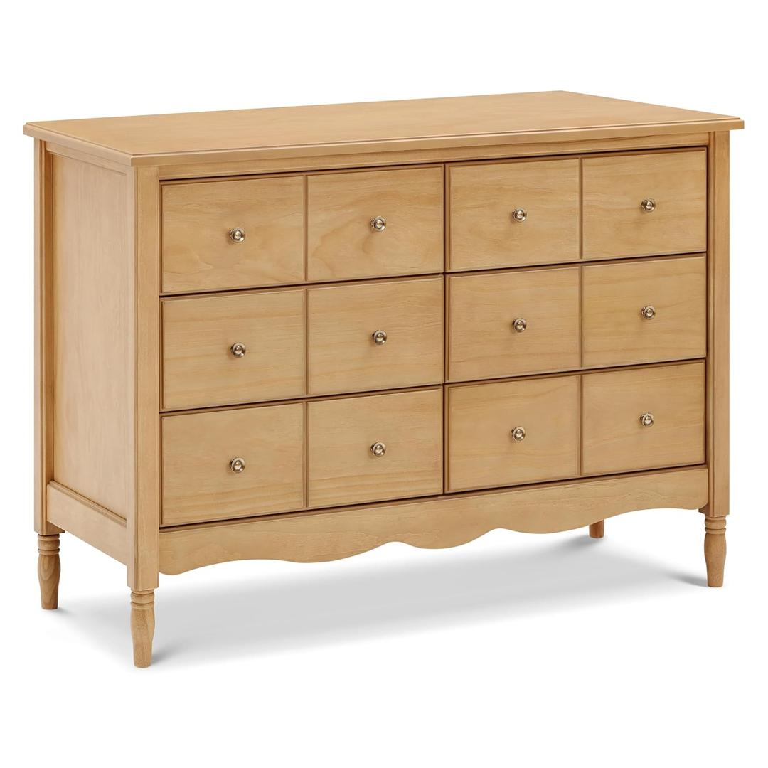 Namesake Liberty 6-Drawer Dresser in Honey, Fully Assembled, Greenguard Gold Certified, Smooth Glide, Adult and Child Nursery Dresser, Vintage/Apothecary Design