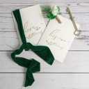 MEEDEE Green Velvet Ribbon 3 Inch Green Fringe Ribbons Raw Edge Silk Velvet Ribbon for Wreaths, Flower Bouquet, Photography, Dress Sash, Baby Shower, Wedding Decor (3 Yards)