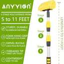 Anyyion 11 Foot Car Wash Brush with Long Handle, Telescopic Flow Through Car Washing Brush Soft Bristles wash Car, RV, Boat, Solar Panel, Deck, Floor, Swimming Pool. (Yellow)