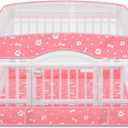 2 Pack Dog Playpens Cover and Bottom Mat Fits for 36 Inch 4 Panels Pet PlayPen, Dog Crate Cover Puppy Exercise Pad, Reusable Washable, Hoop and Loop Design, Playpen Not Included(Pink)