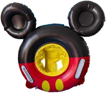 Baby Swimming Float Swim Ring Cute Floaties with Seat and Handle Pool Floats Toys Fun Water Raft Lounge Party Supplies for Infant Toddler Kids Children, Set of 4