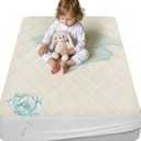 Lofe Organic Crib Mattress Protector - Top&Side Waterproof, 100% Waterproof Crib Mattress Protector, Breathable Cotton Toddler Mattress Protector, Baby Crib Mattress Cover Fitted 52x28x9 in