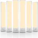 6 Pack Under Cabinet Lights Wireless, 32 LED Motion Sensor Light Indoor Rechargeable Magnetic Closet Lights Battery Operated, Under Counter Lights for Kitchen, Wardrobe, Stairs, Warm Light (8inch)