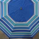 Tommy Bahama 7' Outdoor Beach Umbrella with ANCHORX Heavy Duty Sand Anchor and Carrying Bag, Portable Beach Umbrella with Anchor, Blue Stripe