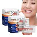 Silicone Reline Denture Set, Denture Silicone Reline Kit for Men and Women, Upper and Lower Denture Reline Kit is Suitable for securing Upper and Lower Tooth (2 Pcs)