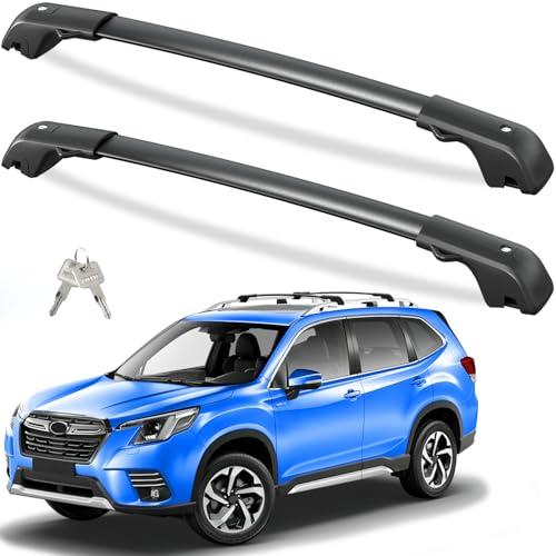 Tuyoung Lockable 220lbs Roof Rack Cross Bars Compatible with Subaru Forester 2014-2025 with Raised Side Rails (Not for Wilderness), Heavy Duty Aluminum Metal Lock Roof Rails Crossbars Luggage Racks.