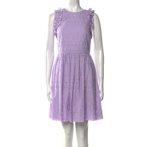 PATPAT Girls Casual Ruffle Sleeves Dresses A-line Elegant Midi Party Dress 12_13 Years Purple