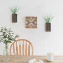 Dahey 2 Pack Wood Wall Planter Vase with Artificial Eucalyptus Farmhouse Wall Hanging Decor Pocket Planter for Indoor Fake Plants Greenery, Living Room Bedroom Kitchen Home Office Decoration
