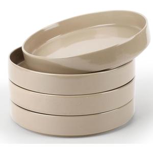 Famiware Nebula Pasta Bowls for 4, 8.75 inch Salad Bowl Sets, Large Wide Bowls for Serving Dinner, Cinnamon Brown