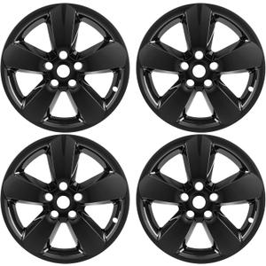 Wheel Skins Compatible with Dodge Ram Pickup 1500 2013 2014 2015 2016 2017 2018 Wheel Covers; 20 inch; Set of 4 Packs; Glossy Black