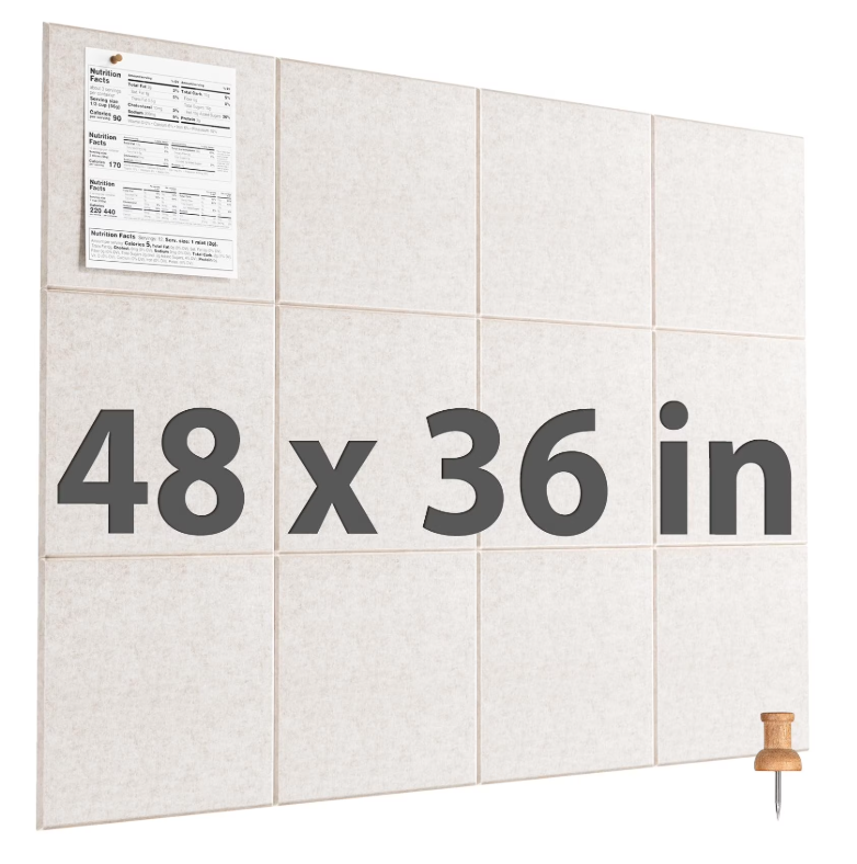 MaxGear Large Cork Board for Wall 48" x 36", 12 Pack Felt Wall Tiles with Pushpins, Light Tan Bulletin Board, Pin Board Tack Board for Office, Home, Decoration MaxGear Large Cork Board for Wall 48" x 36", 12 Pack Felt Wall Tiles with Pushpins, Light Tan Bulletin Board, Pin Board Tack Board for Office, Home, Decoration