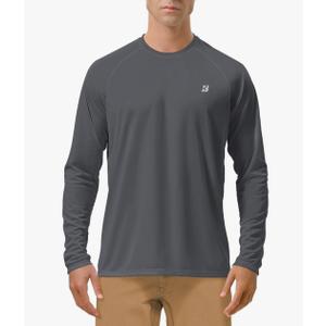 Roadbox Mens UPF 50+ UV Sun Protection Shirts Outdoor Long Sleeve SPF Rash Guard for Fishing Hiking Swimming Running XL