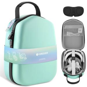 FOREGOER Hard Carrying Case Compatible with Meta Quest 3S/Quest 3/Oculus Quest 2 Official Original/Elite Strap VR Gaming Headset, Portable Travel Vision Pro Case for Touch Controllers Accessories