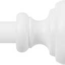 White Curtain Rods for Windows 48-84 inch,3/4 inch Heavy Duty Adjustable Decorative Curtain Rod with Modern Finials,Window Rods for Bedroom, Living Room,Patio and Kitchen (16"-84"|1 PACK)