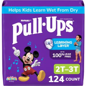 Pull-Ups Boys' Potty Training Pants, Size 2T-3T, 124 Count