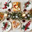 8 Pcs Large Artificial Christmas Picks, Christmas Tree Picks, Assorted Red Berry Picks Stem Faux Pine Picks Spray with Pinecones Holly Leaves for Xmas Winter Holiday Season Home Decor