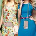 Wallet Case for iPhone 17 6.3 inch with Shoulder Strap Ring Buckle, PU Leather Zipper Flip Organ Purse, Credit Card Holder Stand Cell Phone Cover for i Phone17 i17 17Case Women Men Khaki