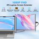 15" Laptop Screen Extender, 3.59 lbs Lightweight Portable Laptop Monitor Extender, 1080P FHD Triple Monitor for 15-17.3" Laptop,Plug-Play HDMI/USB-C/A, MacOS/Windows/Android