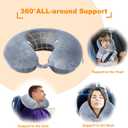 Travel Pillow,100% Pure Memory Foam U Shaped Neck Pillow,Super Lightweight Portable Headrest Great for Airplane, Car,Home,Office,Sleeping Rest (Grey)