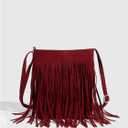 OYOANGLE Women's Fringe Hobo Bags Adjustable Strap Tassel Crossbody Bags Hippie Western Purse Cowgirl Shoulder Bag