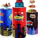 3 Sets Spandex Cylinder Stand Covers Cake Pedestal Cover Dessert Table Gift Display Round Cylinder Stand Covers for Birthday Party Baby Shower Backdrop Wedding Props Decor, Spiderweb Red Blue