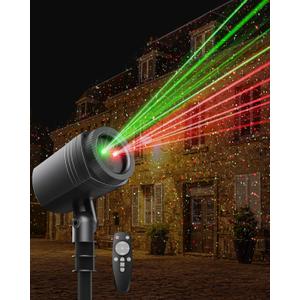 Christmas Projector Lights Outdoor with Remote Control, Red and Green Galaxy Laser Light with IP65 Waterproof, Home Decor for Wedding Garden Yard Holiday Party (RG)