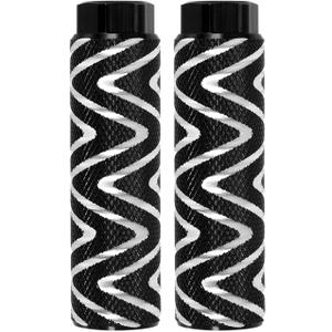 PATIKIL Bike Pegs Fit Axles, Aluminum Alloy Anti-Skid Lead Foot Bicycle Peg Back Seat Stands with Thin Line for BMX Mountain Dirt Bike Cycling Rear Stunt Pegs (Black)