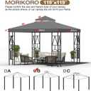 10x10 Canopy Replacement Top Double Tiered Gazebo Cover for Yard, Patio & Garden Durable Sunshade Replacement (Gray)