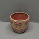 Yokiiimakiii Ceramic Flower Pots for Indoor and Outdoor Plants, Succulent Orchid Round Clay and Terracotta Planter for Garden Home Modern Decoration 5.3 Inch (Pink Bow, Without Saucers)