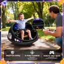 Electric Bumper Car with Remote Control, 360°Spinning Ride-on Vehicle, Rechargeable Indoor Outdoor Kid Car with LED Lights & Soft Bumper–Fun Gift (Black)