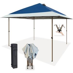 OUTDOOR LIVING SUNTIME 13x13 Instant Easy Pop Up Canopy,Portable Commercial Gazebo Camping Gazebo Tent Shelter with Wheeled Roller Carry Bag, Bonus Weight Sandbags, Stakes, Ropes - Navy