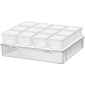 Vidifor 13Pcs Extra Large Bead Storage Container with Hinged Lid, Craft Supply Case, Legos Storage. (1)