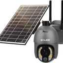 SOLIOM Security Cameras Wireless Outdoor, 5MP 2.4G Wi-Fi Security Camera with 10X Optical Zoom, Battery and Solar Powered, Human Detection, Spotlight Color Night Vision, Auto Tracking