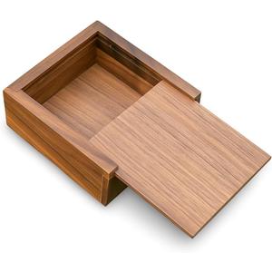 3.7" x 3.7" x 1.6" Inch Walnut Jewelry Box for Rings, Earrings, Keepsakes | Wedding Gift, Elegant Present | Handcrafted Wood Box