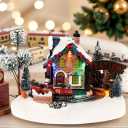 innodept12 Christmas Lane Animated Snow Village - Santas Wonderland House with Moving Train with Music Update